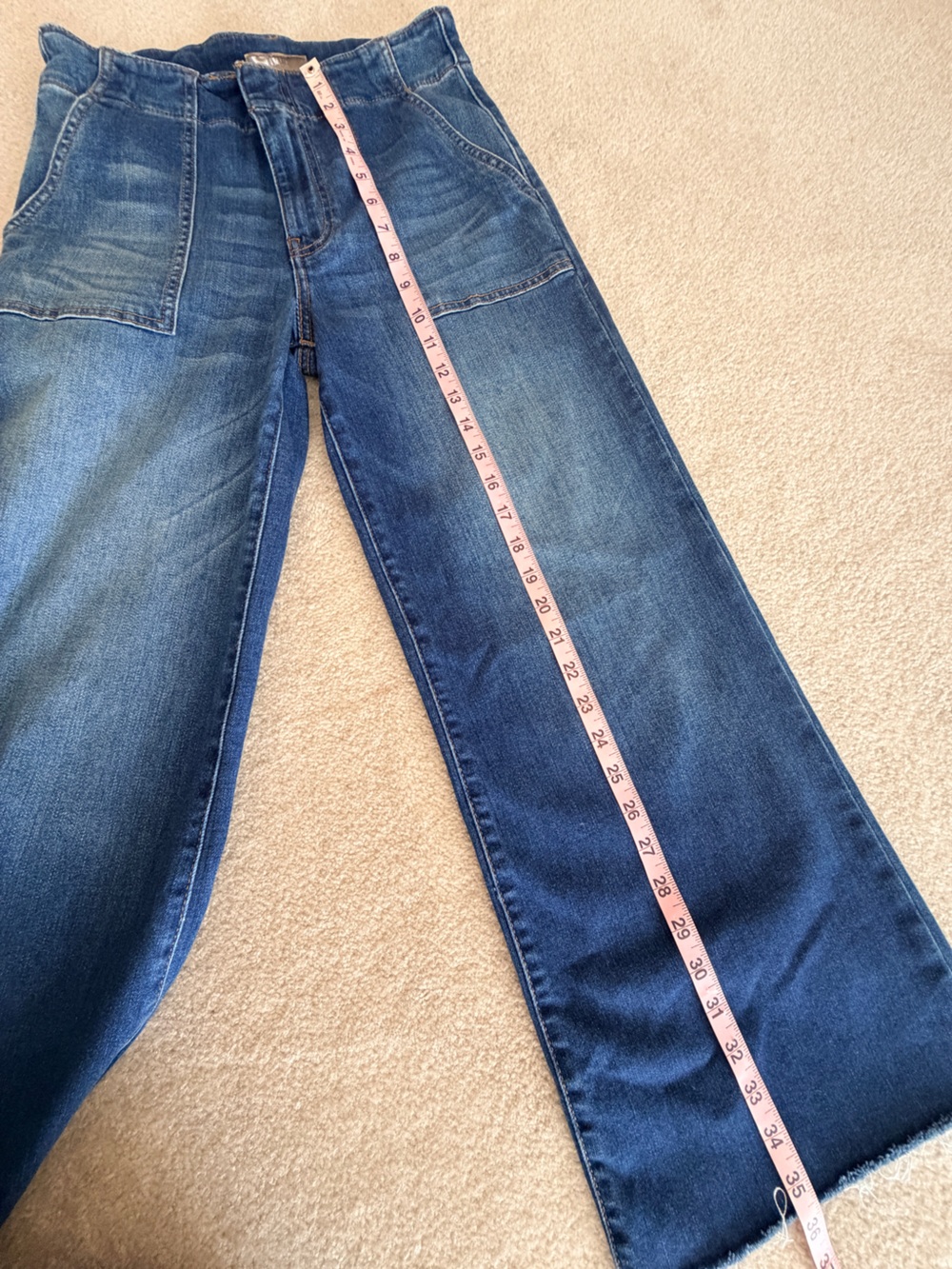 KUT from the Kloth Meg High Rise Fab Ab Wide Leg Raw Hem Jeans Size 2 - Picture 8 of 9